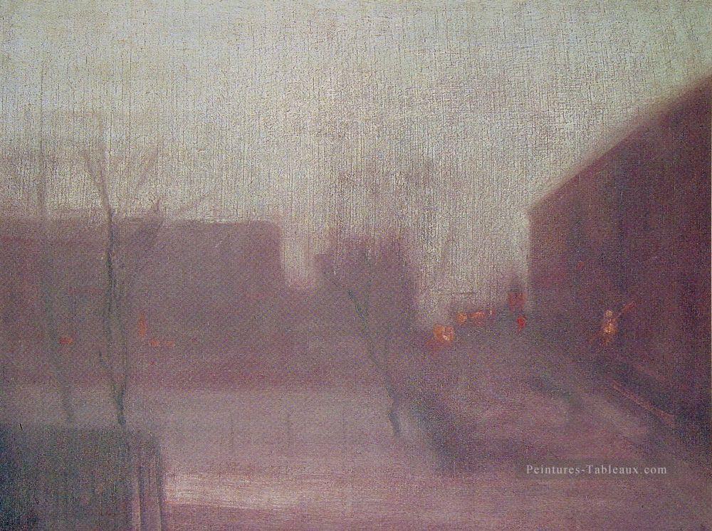 Nocturne Trafalgar Square Chelsea Neige James Abbott McNeill Whistler Peintures à l'huile